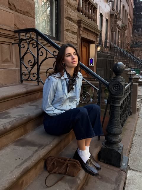 stomping around nyc in my @jcrew jules tie shirt!!! #jcrewpartner